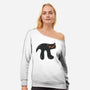 Black Pi-nther-Womens-Off Shoulder-Sweatshirt-Wenceslao A Romero