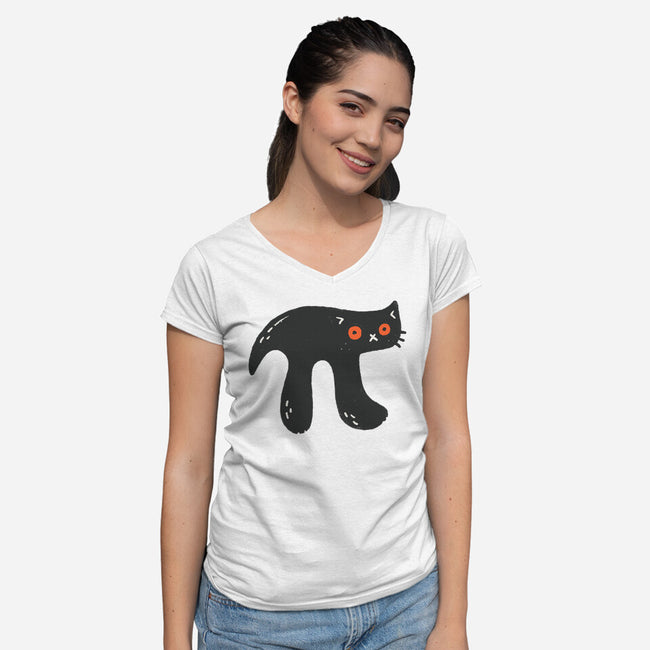 Black Pi-nther-Womens-V-Neck-Tee-Wenceslao A Romero