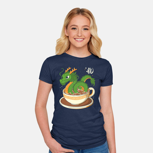 Coffee Dragon-Womens-Fitted-Tee-Eoli Studio