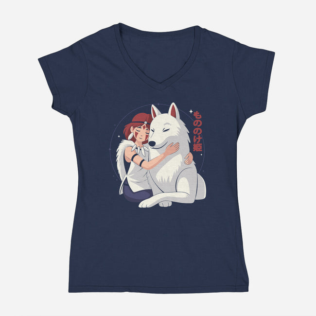 Princess Of The Wolves-Womens-V-Neck-Tee-Eoli Studio