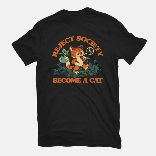 Reject Humanity Become A Cat-Womens-Fitted-Tee-worlddominationforcats