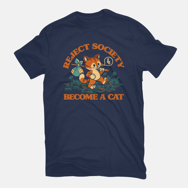 Reject Humanity Become A Cat-Womens-Fitted-Tee-worlddominationforcats