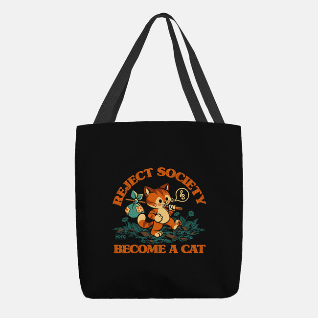 Reject Humanity Become A Cat-None-Basic Tote-Bag-worlddominationforcats