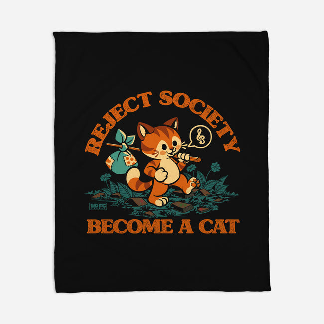 Reject Humanity Become A Cat-None-Fleece-Blanket-worlddominationforcats