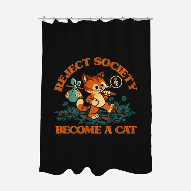 Reject Humanity Become A Cat-None-Polyester-Shower Curtain-worlddominationforcats