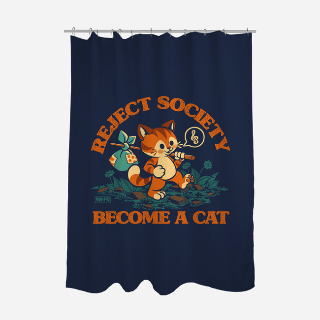 Reject Humanity Become A Cat-None-Polyester-Shower Curtain-worlddominationforcats