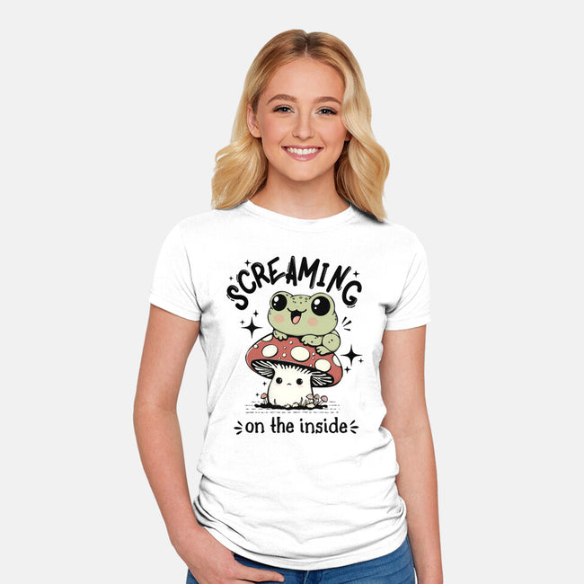 Screaming On The Inside-Womens-Fitted-Tee-Trendlory