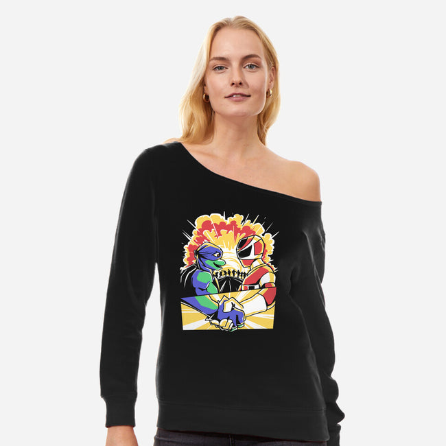 Mutant Power Team-Womens-Off Shoulder-Sweatshirt-estudiofitas