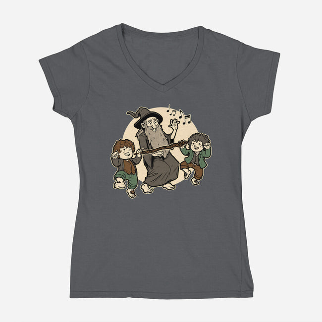 Medieval Wizard Dance-Womens-V-Neck-Tee-Studio Mootant