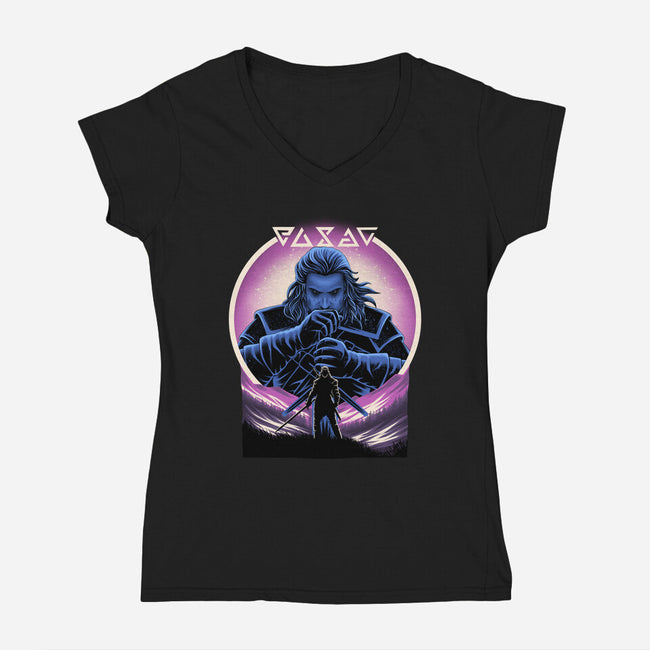 Hunter In The Valley-Womens-V-Neck-Tee-rmatix
