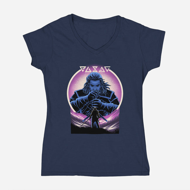 Hunter In The Valley-Womens-V-Neck-Tee-rmatix