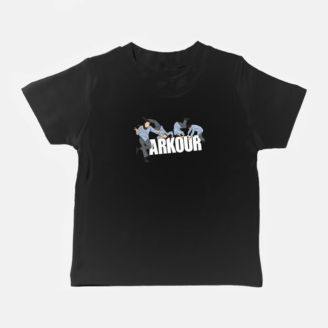 Parkour In The Office-Baby-Basic-Tee-Tronyx79