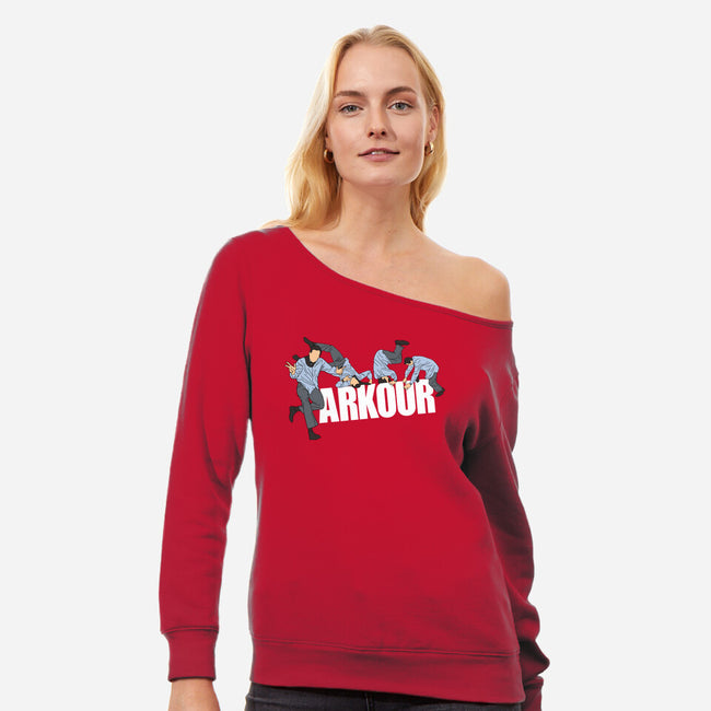 Parkour In The Office-Womens-Off Shoulder-Sweatshirt-Tronyx79