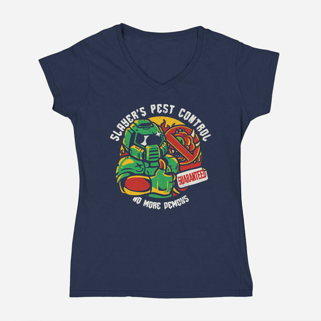 Slayer's Pest Control-Womens-V-Neck-Tee-estudiofitas