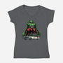 Green Slime-Womens-V-Neck-Tee-momma_gorilla