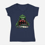 Green Slime-Womens-V-Neck-Tee-momma_gorilla