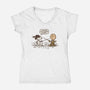 Not Left-Handed-Womens-V-Neck-Tee-kg07