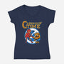 Clobberin Time-Womens-V-Neck-Tee-demonigote