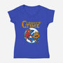 Clobberin Time-Womens-V-Neck-Tee-demonigote