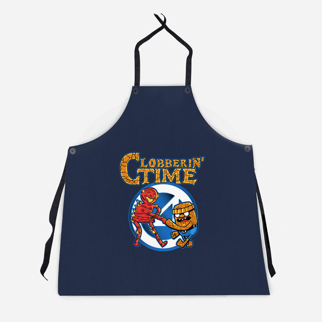 Clobberin Time-Unisex-Kitchen-Apron-demonigote