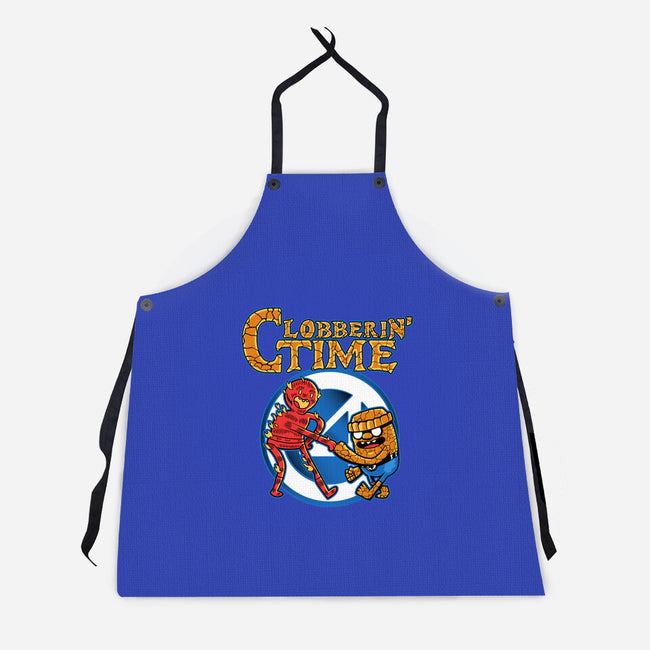 Clobberin Time-Unisex-Kitchen-Apron-demonigote