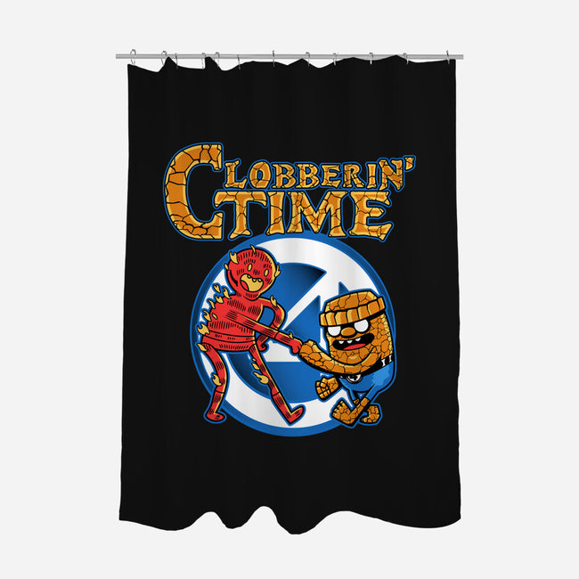 Clobberin Time-None-Polyester-Shower Curtain-demonigote