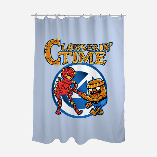 Clobberin Time-None-Polyester-Shower Curtain-demonigote