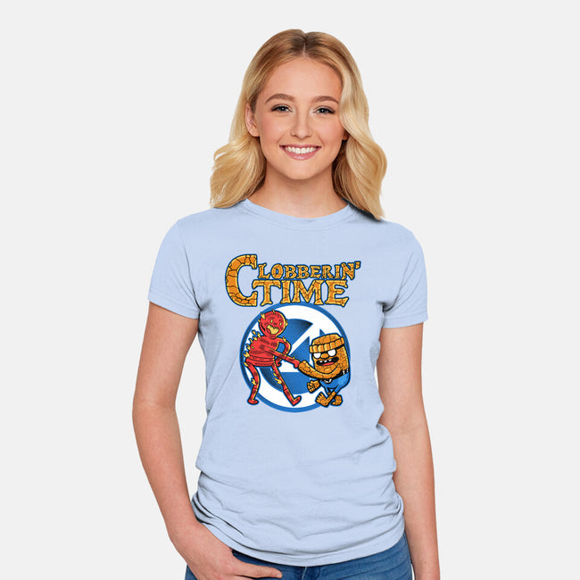 Clobberin Time-Womens-Fitted-Tee-demonigote