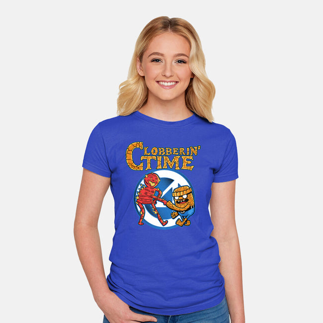 Clobberin Time-Womens-Fitted-Tee-demonigote