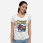 Clobberin Time-Womens-V-Neck-Tee-demonigote