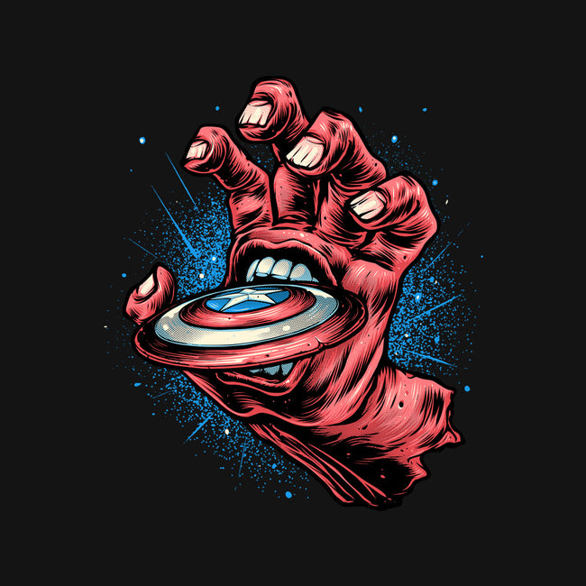 Big Red Hand-Womens-V-Neck-Tee-glitchygorilla