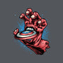 Big Red Hand-Womens-Fitted-Tee-glitchygorilla