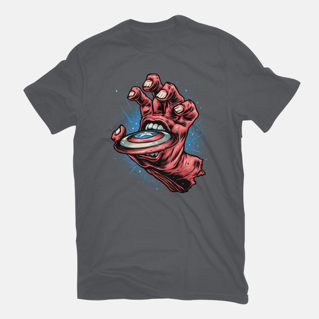 Big Red Hand-Mens-Basic-Tee-glitchygorilla