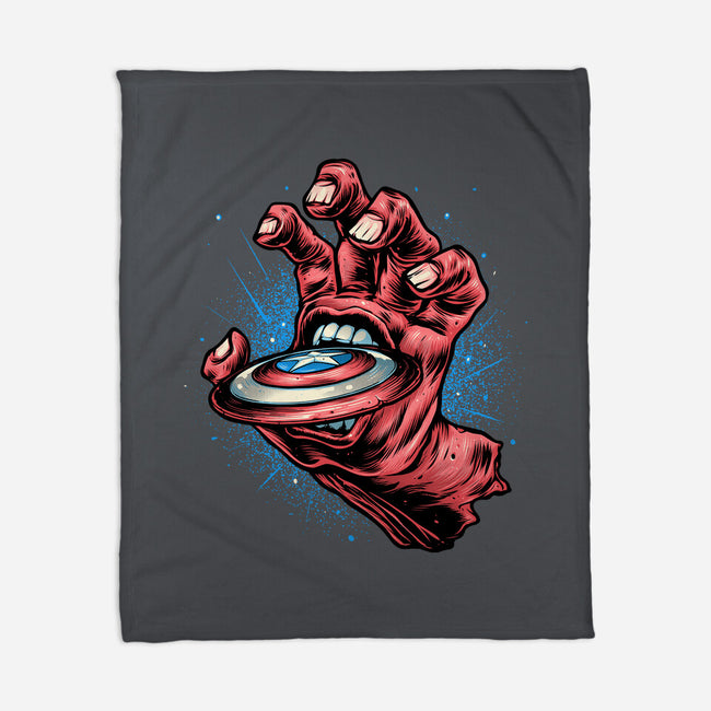 Big Red Hand-None-Fleece-Blanket-glitchygorilla