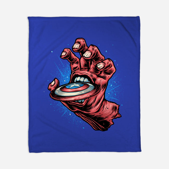 Big Red Hand-None-Fleece-Blanket-glitchygorilla