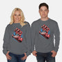 Big Red Hand-Unisex-Crew Neck-Sweatshirt-glitchygorilla