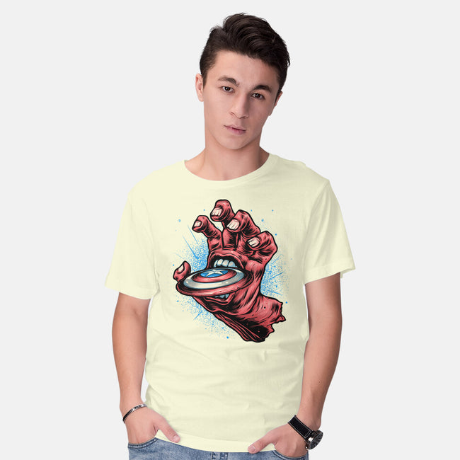 Big Red Hand-Mens-Basic-Tee-glitchygorilla