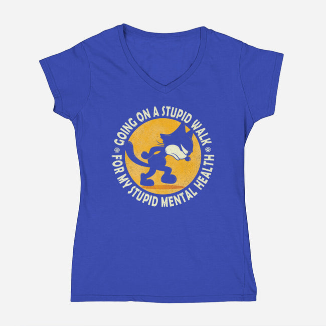 Cat Mental Health-Womens-V-Neck-Tee-erion_designs