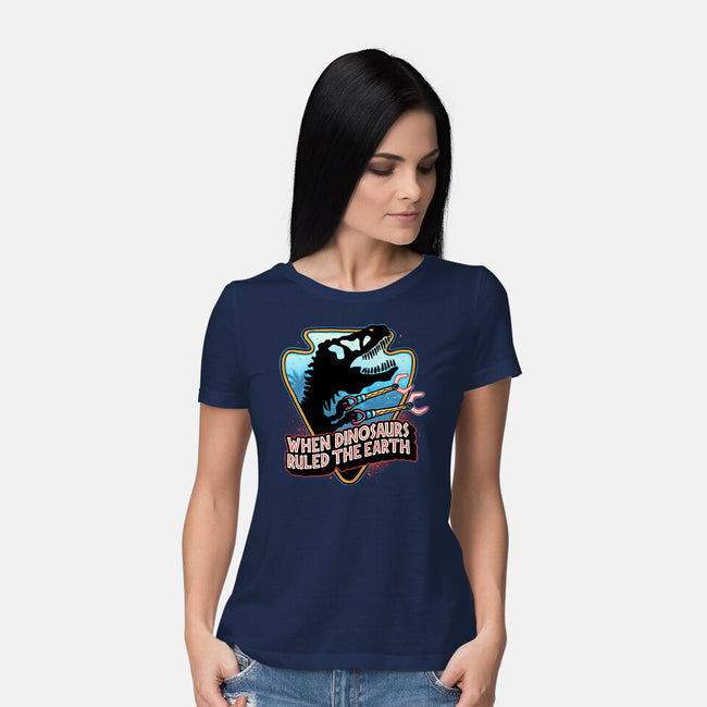When Dinosaurs Ruled The Earth-Womens-Basic-Tee-glitchygorilla