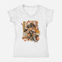 Sushi Dragon Attack-Womens-V-Neck-Tee-ilustrata