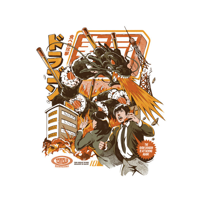 Sushi Dragon Attack-Unisex-Pullover-Sweatshirt-ilustrata