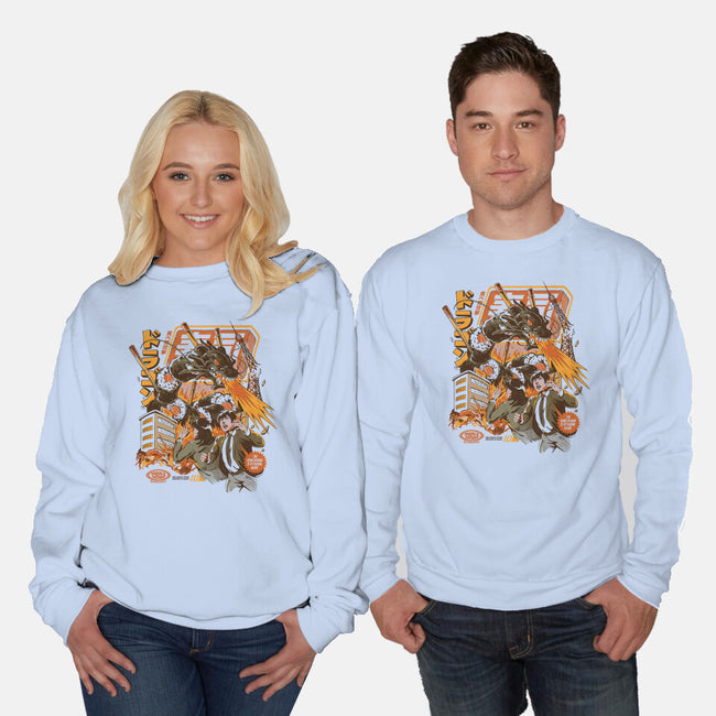Sushi Dragon Attack-Unisex-Crew Neck-Sweatshirt-ilustrata