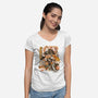 Sushi Dragon Attack-Womens-V-Neck-Tee-ilustrata