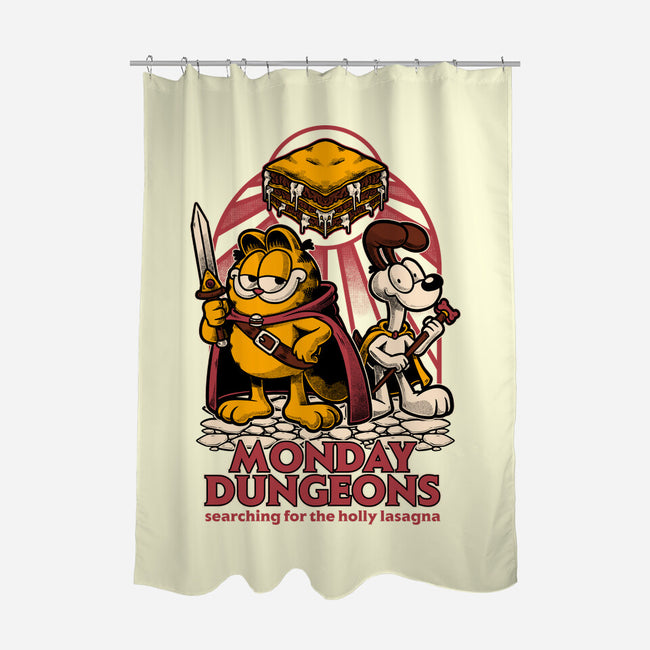 Monday Dungeons Lasagna-None-Polyester-Shower Curtain-Studio Mootant