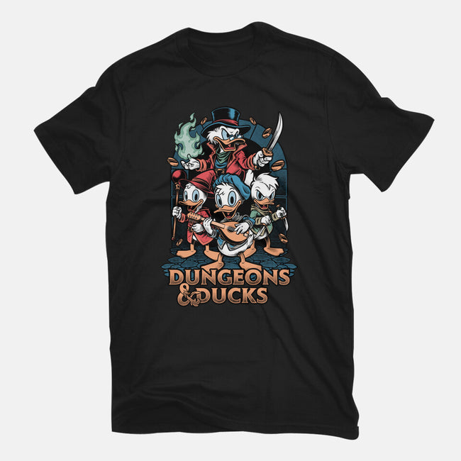 Dungeons And Ducks Cartoon-Womens-Fitted-Tee-Studio Mootant