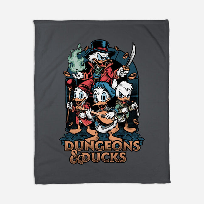 Dungeons And Ducks Cartoon-None-Fleece-Blanket-Studio Mootant