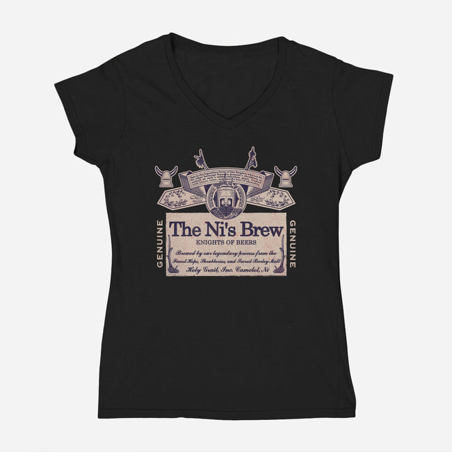 The Ni's Brew-Womens-V-Neck-Tee-NMdesign