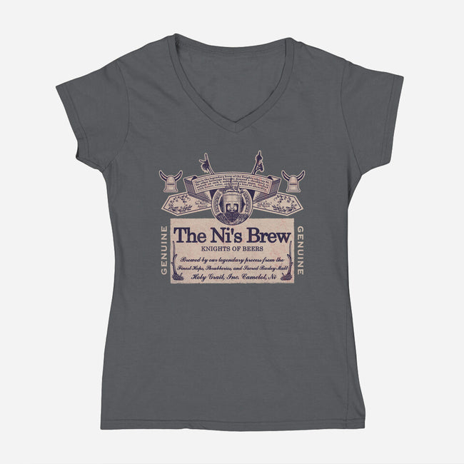 The Ni's Brew-Womens-V-Neck-Tee-NMdesign