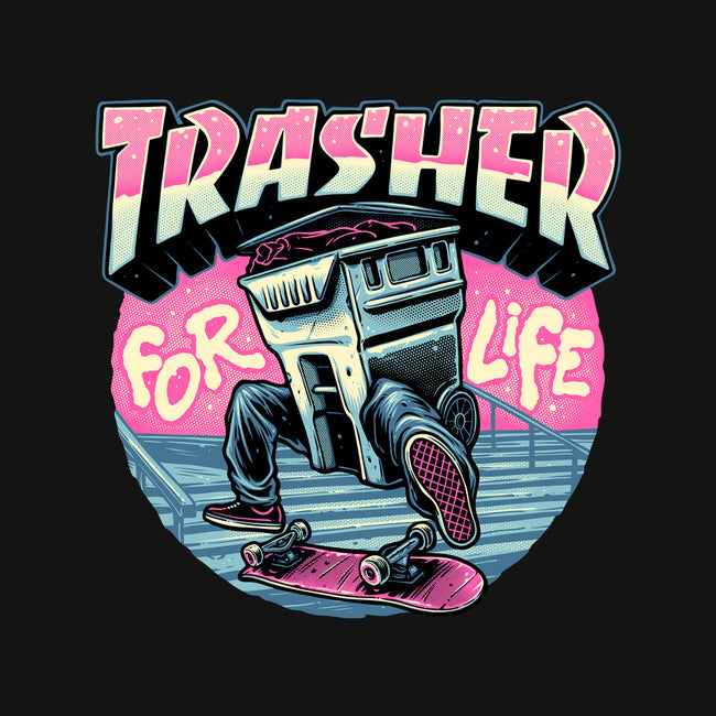 Trasher For Life-Womens-Basic-Tee-momma_gorilla