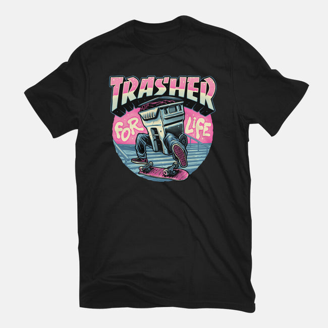 Trasher For Life-Mens-Basic-Tee-momma_gorilla